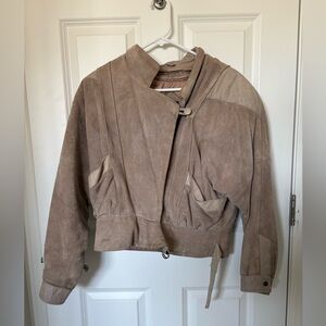 80’s Vintage Bermans Tan Leather Suede Jacket Thinsulate Woman’s Size Small